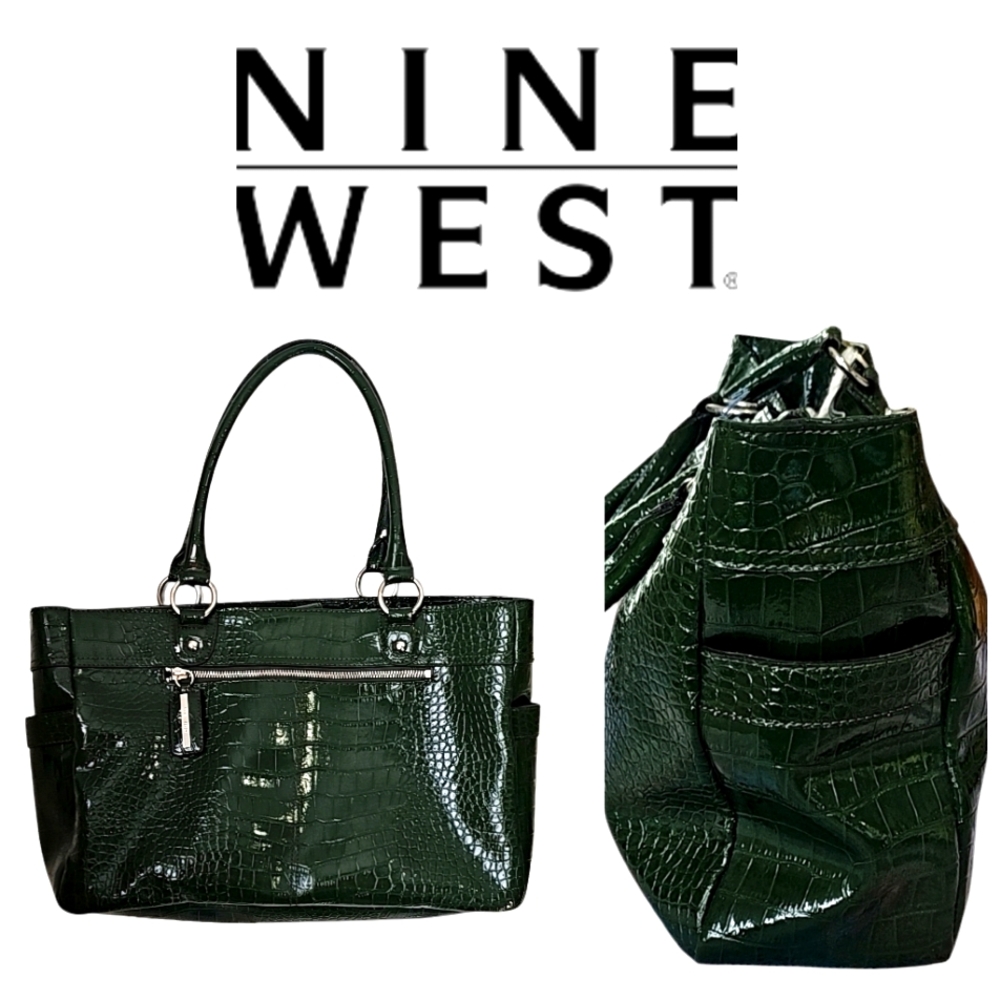 Nine West Green Crocodile Print Shoulder Bag - New Without Tags